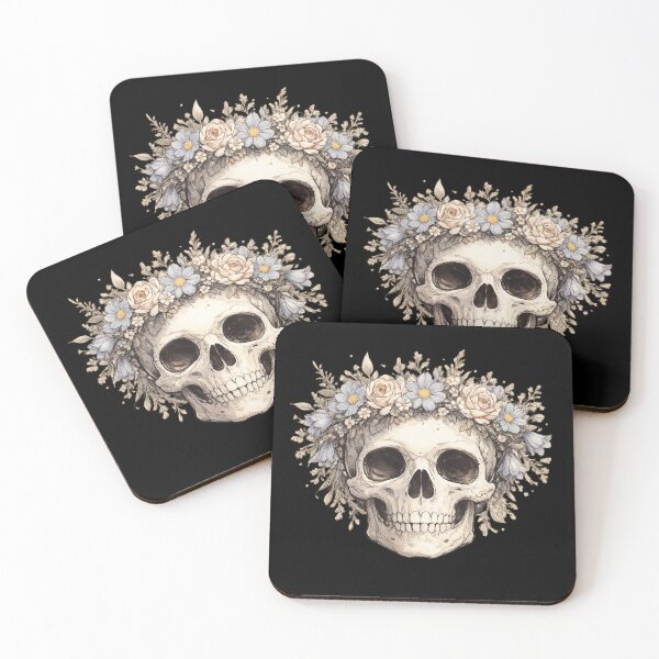 Item preview, Floral Skull Vintage Botanical Flower Crown Dark Academia Design designed and sold by irfanshikh.