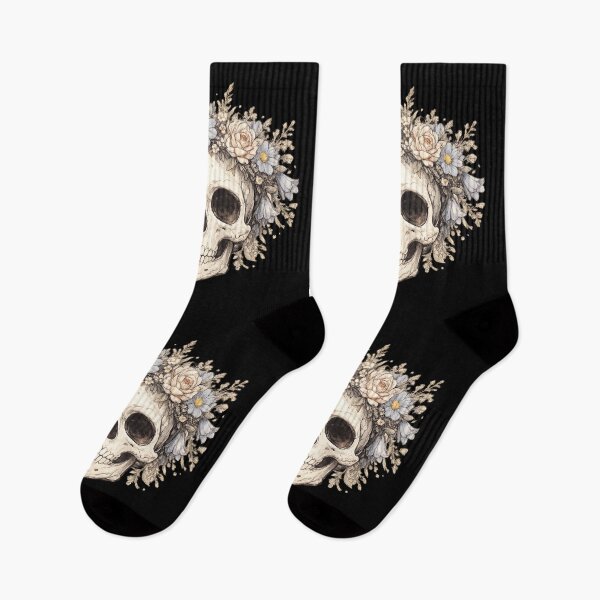 Item preview, Floral Skull Vintage Botanical Flower Crown Dark Academia Design designed and sold by irfanshikh.