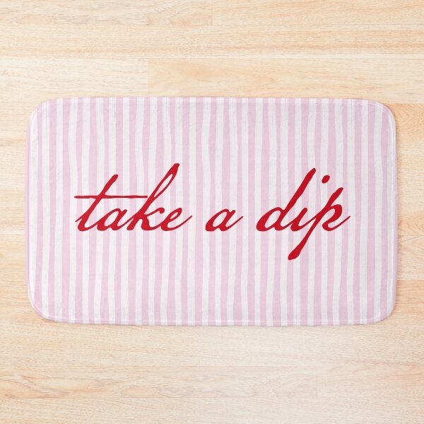 Item preview, Pink Bathroom Decor - Take a Dip, Striped Baby Pink Bathtub designed and sold by KittyStrand.
