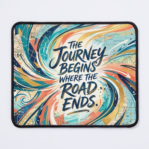 Item preview, The Journey Begins Where the Road Ends — Inspirational Travel Poster designed and sold by Ar0undTheW0rld.