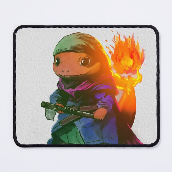 Item preview, Fire Type Starter Salamander as a Medieval Warrior - Ink and Digital  designed and sold by akthaysen.