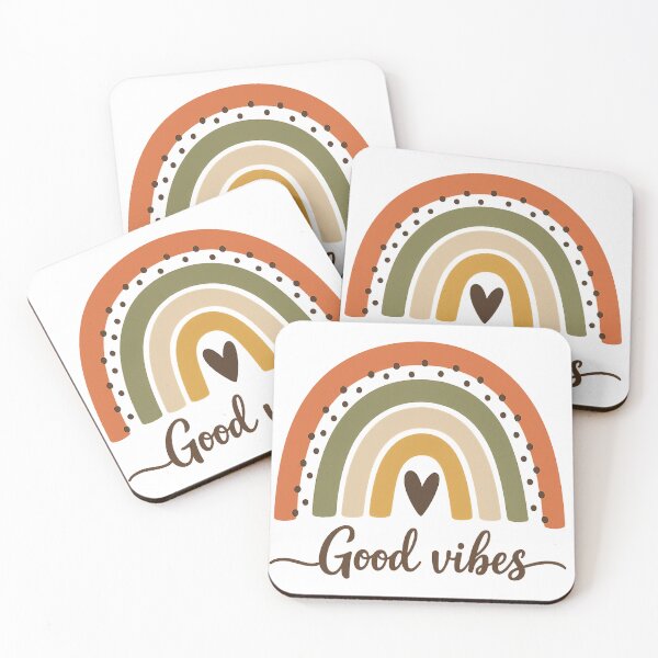 Item preview, Good Vibes Boho Rainbow Earthy Aesthetic Art designed and sold by myforestfog.
