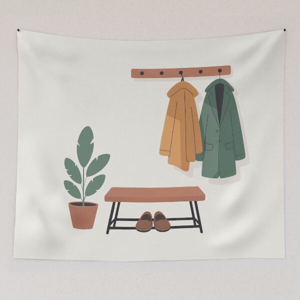 Item preview, Cozy Entryway Bench Minimal Wall Art  designed and sold by TrendMorphic.