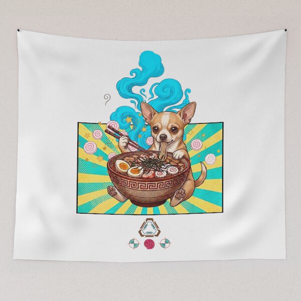 Item preview, Chihuahua in a Ramen Bowl – Kawaii Noodle Pup Art designed and sold by m-yoga-store.