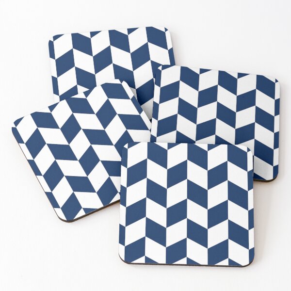 Item preview, Navy Blue Geometric Pattern | Modern Minimalist Cube Design designed and sold by MoodLay.