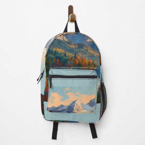 Item preview, Majestic Autumn Mountain Lake Reflection Painterly Landscape designed and sold by Nexus Space.