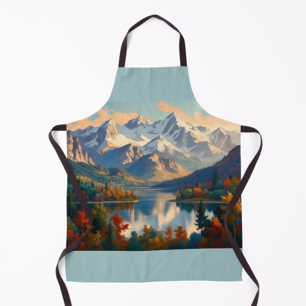 Item preview, Majestic Autumn Mountain Lake Reflection Painterly Landscape designed and sold by Nexus Space.