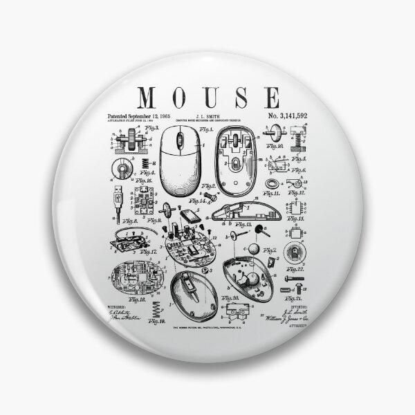 Item preview, Computer Mouse Gamer Geek Vintage IT PC Patent Print designed and sold by GrandeDuc.