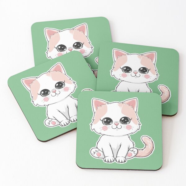 Item preview, Cute Kawaii Pastel Kitten Sticker Art designed and sold by Phongphut.