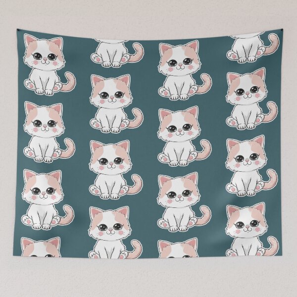 Item preview, Cute Kawaii Pastel Kitten Sticker Art designed and sold by Phongphut.