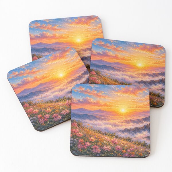 Item preview, Golden Mountain Sunrise Floral Vista designed and sold by 0606PM.