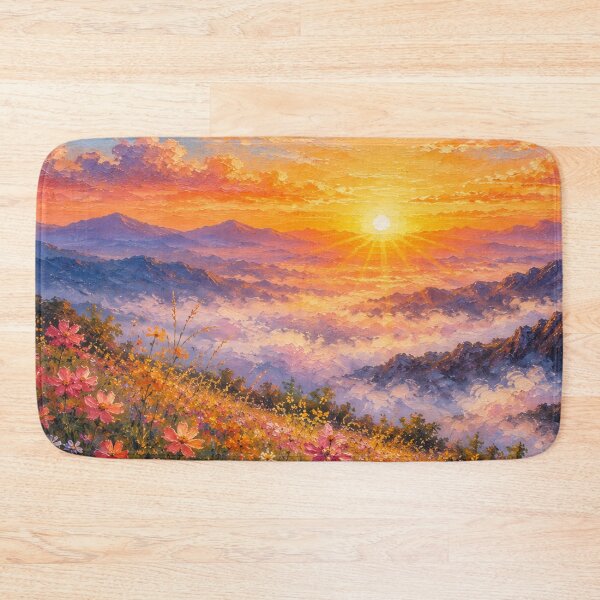 Item preview, Golden Mountain Sunrise Floral Vista designed and sold by 0606PM.