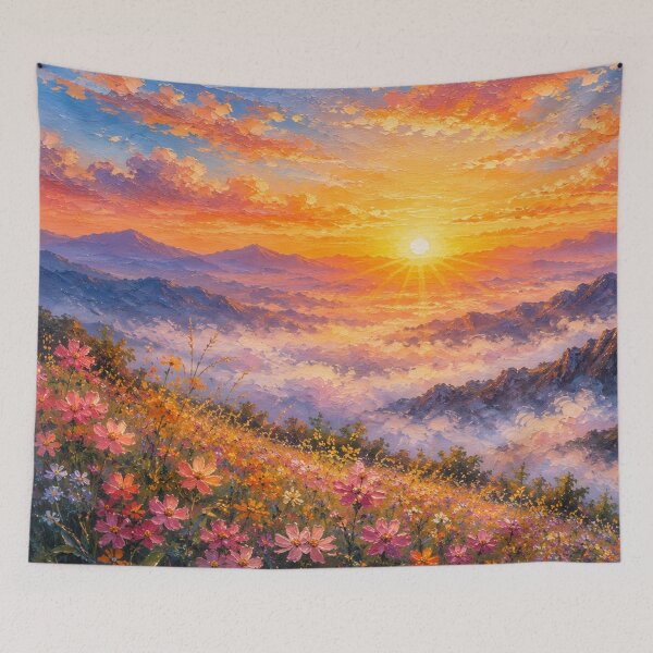 Item preview, Vista floral del amanecer en Golden Mountain designed and sold by 0606PM.