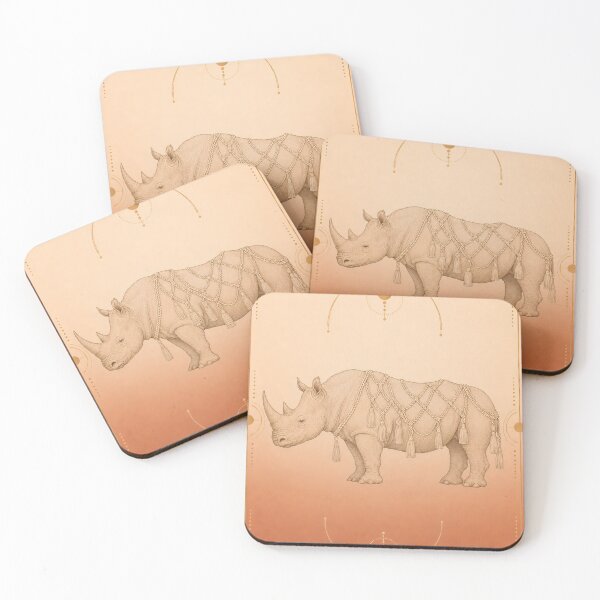 Item preview, Boho Rhino Wall Art – Terracotta African Animal Print designed and sold by Martin's_Design.