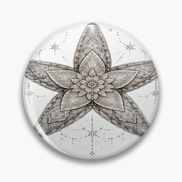 Item preview, Intricate Starfish Mandala on a Cosmic Black Canvas designed and sold by Artisan Finds Online.