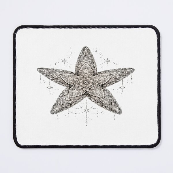 Item preview, Intricate Starfish Mandala on a Cosmic Black Canvas designed and sold by Artisan Finds Online.