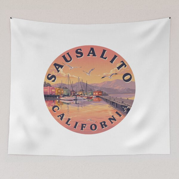 Item preview, Sausalito California: Coastal Bay Illustration designed and sold by CircinusStore.