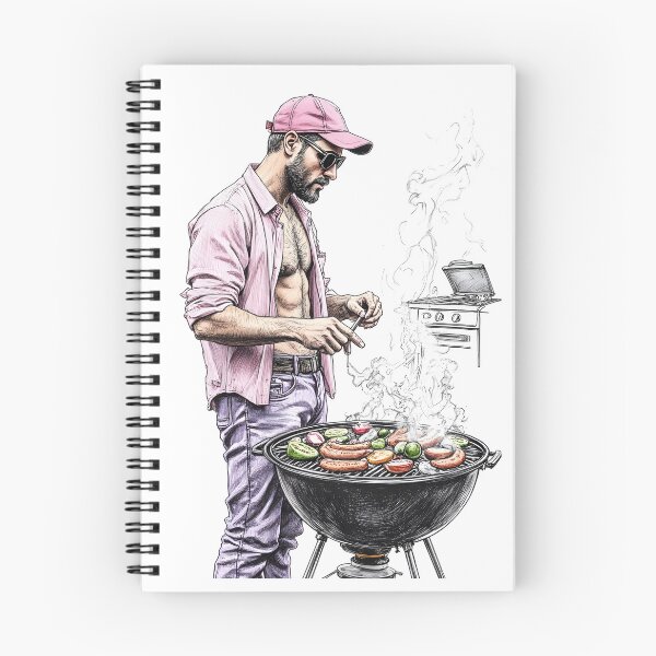 Item preview, Gay Dad Grilling In The Garden - B&W Image designed and sold by Museum Of Non-Existing Art.