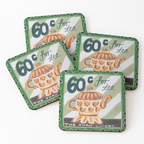 Item preview, Gold & green teapot stamp designed and sold by Rochelle Shahfazli.