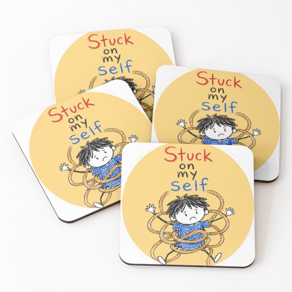 Item preview, Stuck on Myself – Kid Doodle Sticker designed and sold by Genzfirevibes.