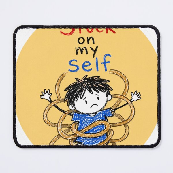 Item preview, Stuck on Myself – Kid Doodle Sticker designed and sold by Genzfirevibes.