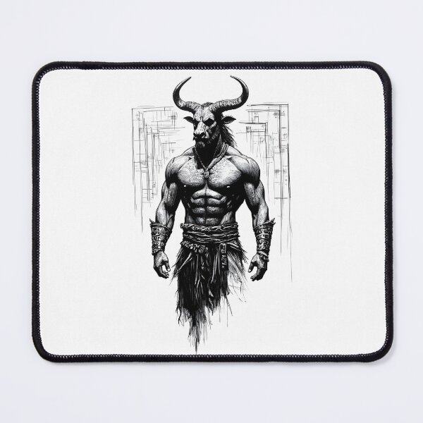 Item preview, The Minotaur Guy B&W Image designed and sold by Museum Of Non-Existing Art.