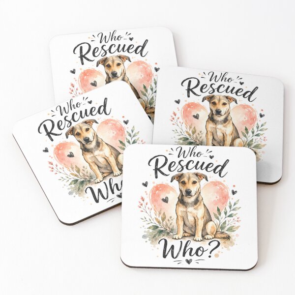 Item preview, Who Rescued Who? Rescue Dog Watercolor Design | Adopt Don't Shop Gift designed and sold by LinaDesign Store.