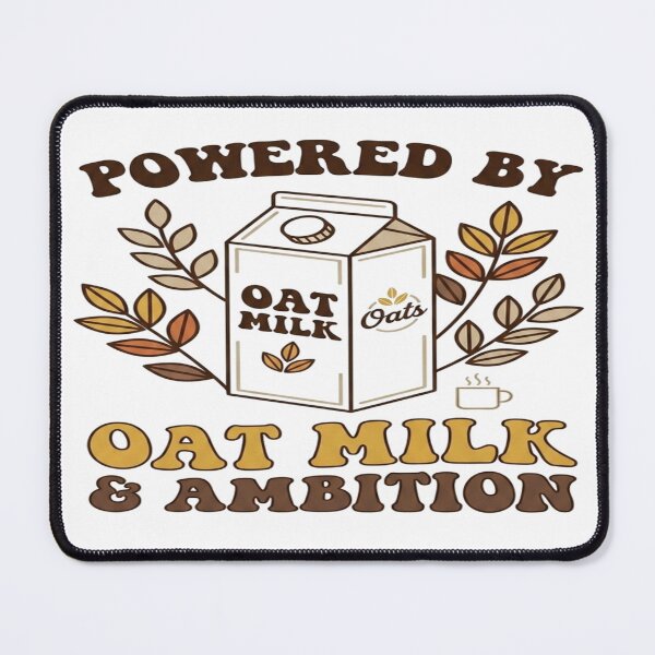 Item preview, Powered by Oat Milk and Ambition - Retro 70s Minimalist Vegan Coffee Art designed and sold by YourVibeMerch.
