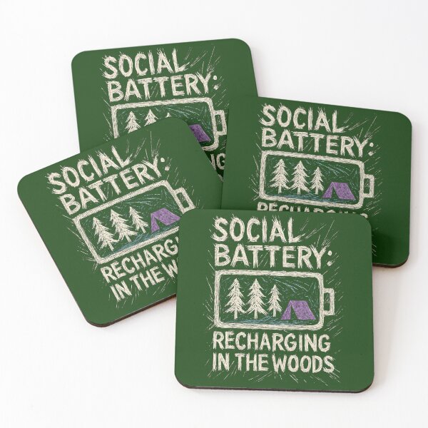 Item preview, Social Battery Recharging In The Woods designed and sold by QlkaDotCom SHOP.