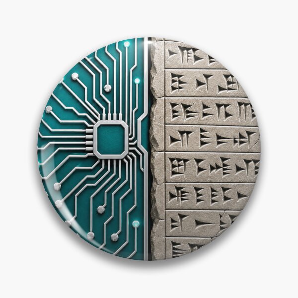 Item preview, Tech Ancient Brain Logo | Cuneiform Circuit Design | Innovation & Knowledge designed and sold by Ahmed Nedji.