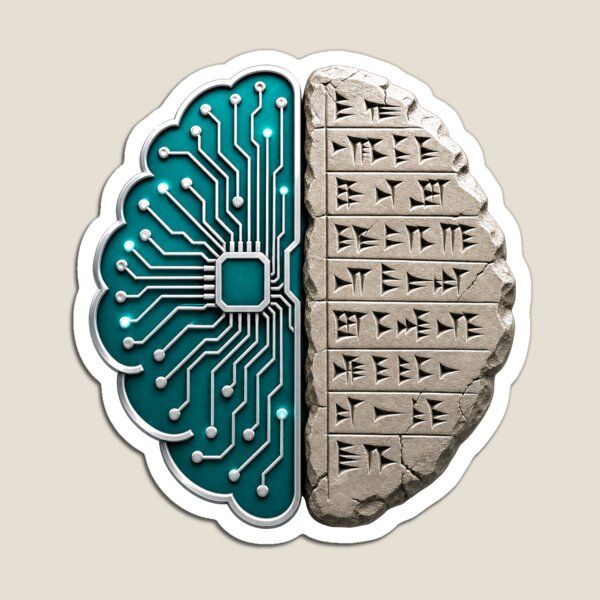 Item preview, Tech Ancient Brain Logo | Cuneiform Circuit Design | Innovation & Knowledge designed and sold by Ahmed Nedji.