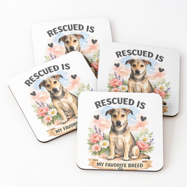 Item preview, Rescued Is My Favorite Breed Watercolor Dog Lover Design designed and sold by LinaDesign Store.