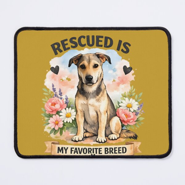 Item preview, Rescued Is My Favorite Breed Watercolor Dog Lover Design designed and sold by LinaDesign Store.
