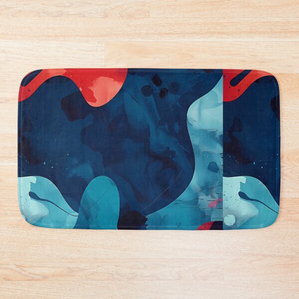 Item preview, Liquid Abstract Art | Red Teal Navy Flow Shapes designed and sold by Shirdon2.
