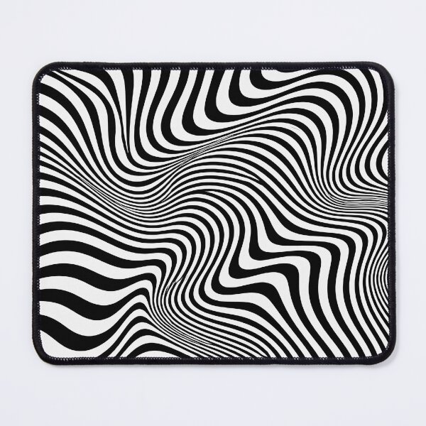 Item preview, Psychedelic Optical Illusion Wavy Lines Black and White Abstract Op Art Pattern designed and sold by BCW.