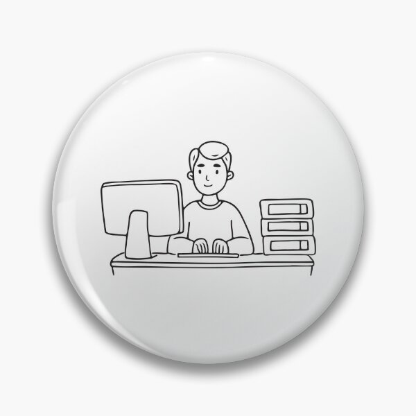 Item preview, Typing at Computer Beside Folder Stack designed and sold by rasagamastore.