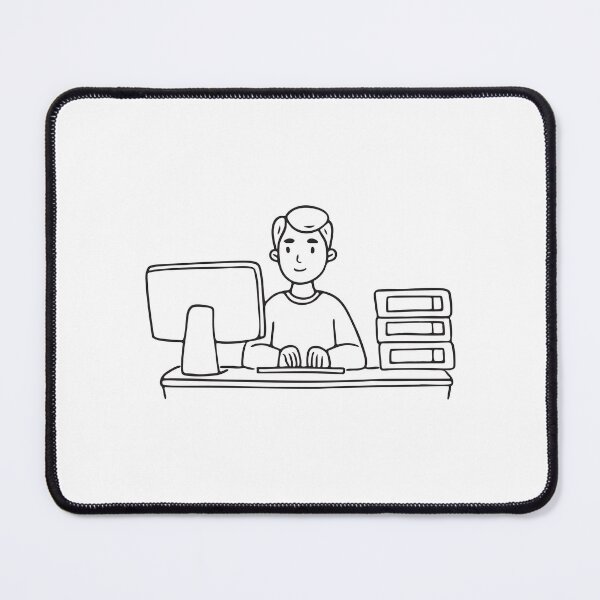 Item preview, Typing at Computer Beside Folder Stack designed and sold by rasagamastore.