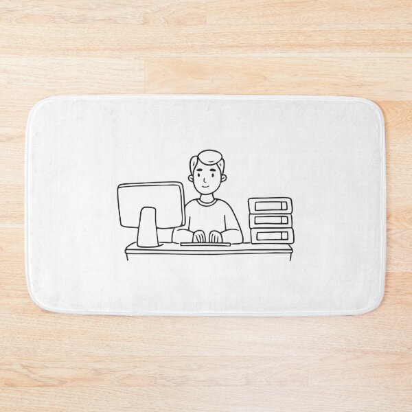 Item preview, Typing at Computer Beside Folder Stack designed and sold by rasagamastore.