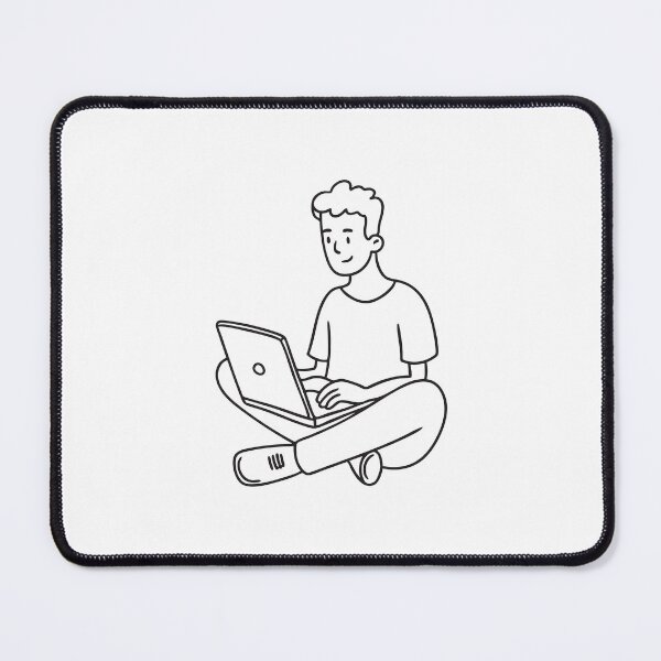 Item preview, Laptop Typing While Sitting on Floor designed and sold by rasagamastore.