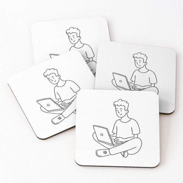 Item preview, Laptop Typing While Sitting on Floor designed and sold by rasagamastore.