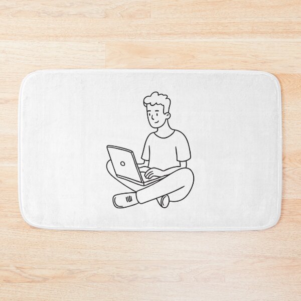 Item preview, Laptop Typing While Sitting on Floor designed and sold by rasagamastore.