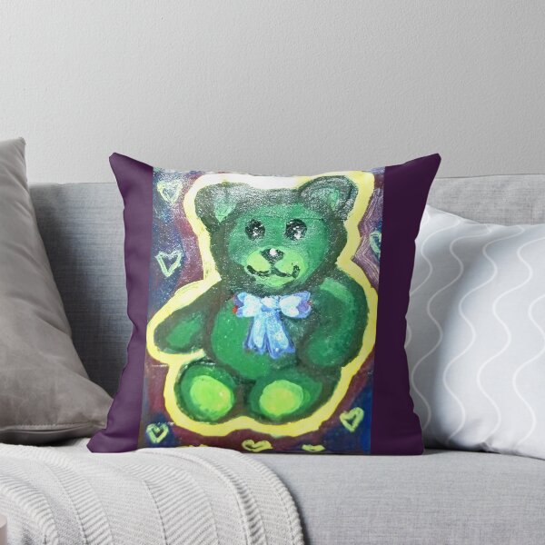 Item preview, Cute green teddy bear with bow in space decor designed and sold by Shukasya-Arts.