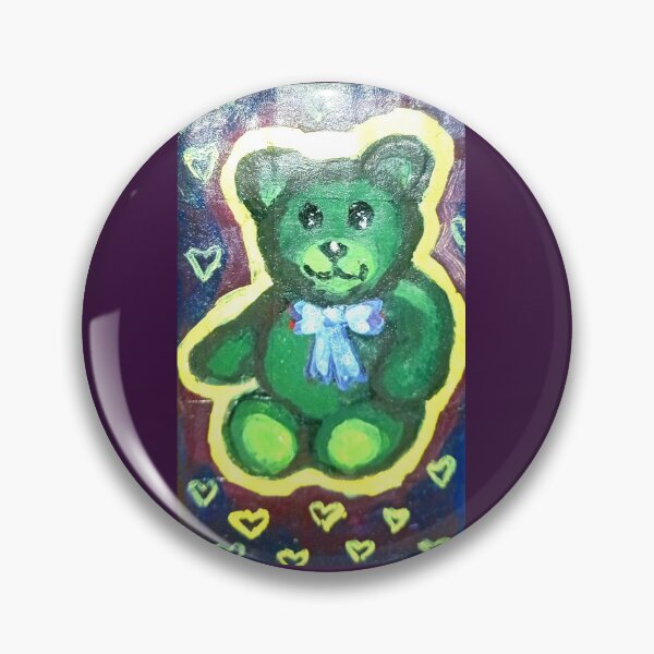 Item preview, Cute green teddy bear with bow in space decor designed and sold by Shukasya-Arts.