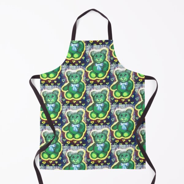 Item preview, Cute green teddy bear with bow in space decor designed and sold by Shukasya-Arts.