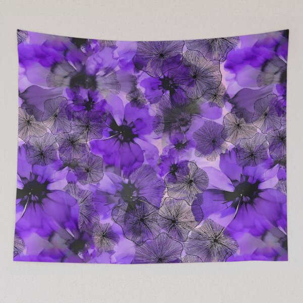 Item preview, Purple Watercolor Flowers designed and sold by imaniko.