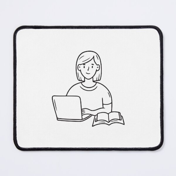 Item preview, Female Student Using Laptop and Book designed and sold by rasagamastore.
