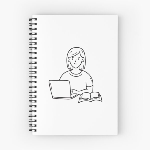 Item preview, Female Student Using Laptop and Book designed and sold by rasagamastore.