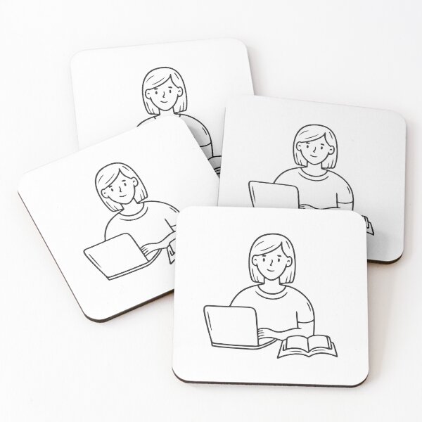 Item preview, Female Student Using Laptop and Book designed and sold by rasagamastore.