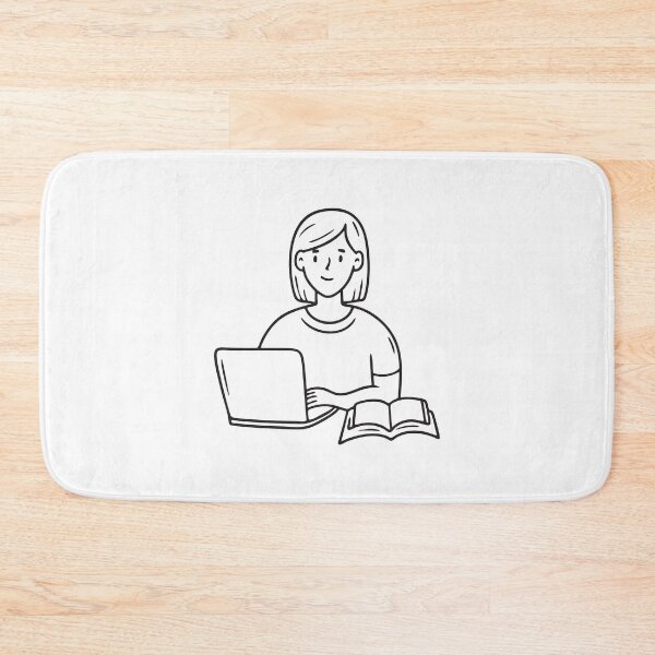 Item preview, Female Student Using Laptop and Book designed and sold by rasagamastore.