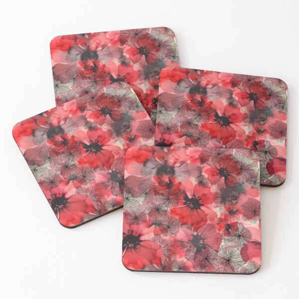 Item preview, Crimson Watercolor Flowers designed and sold by imaniko.